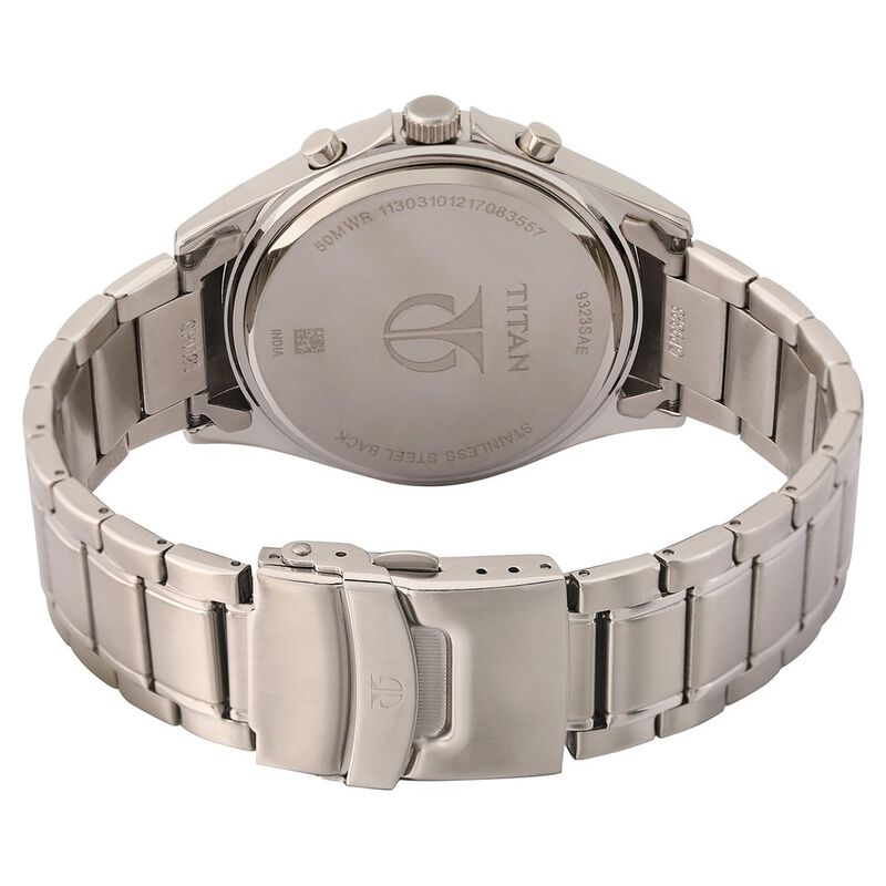 Titan Chronograph Black Dial Metal Strap watch for Men - image number 4