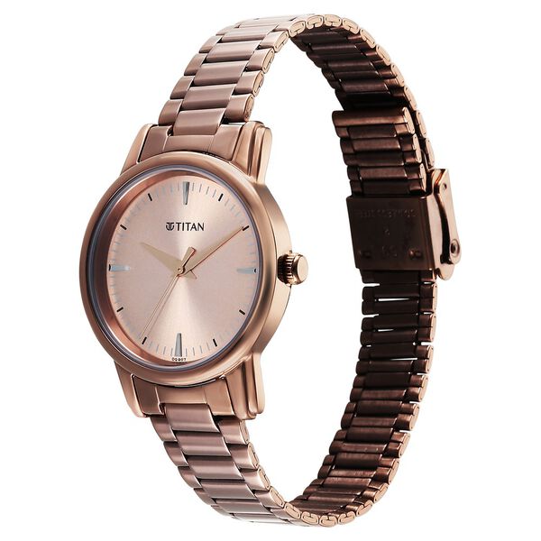 Titan Karishma Quartz Analog Brown Dial Brown Stainless Steel Strap Watch For Women - image number 3