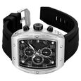 Police Chronograph Black Dial Black Color Silicone Strap Watch For Men - image number 2