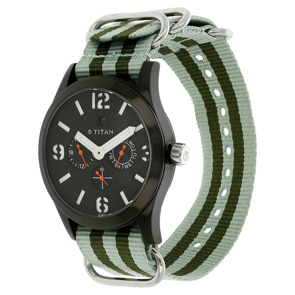 Buy Online Titan Analog Black Dial Quartz Plastic Strap watch for Men 9473ap04j Titan