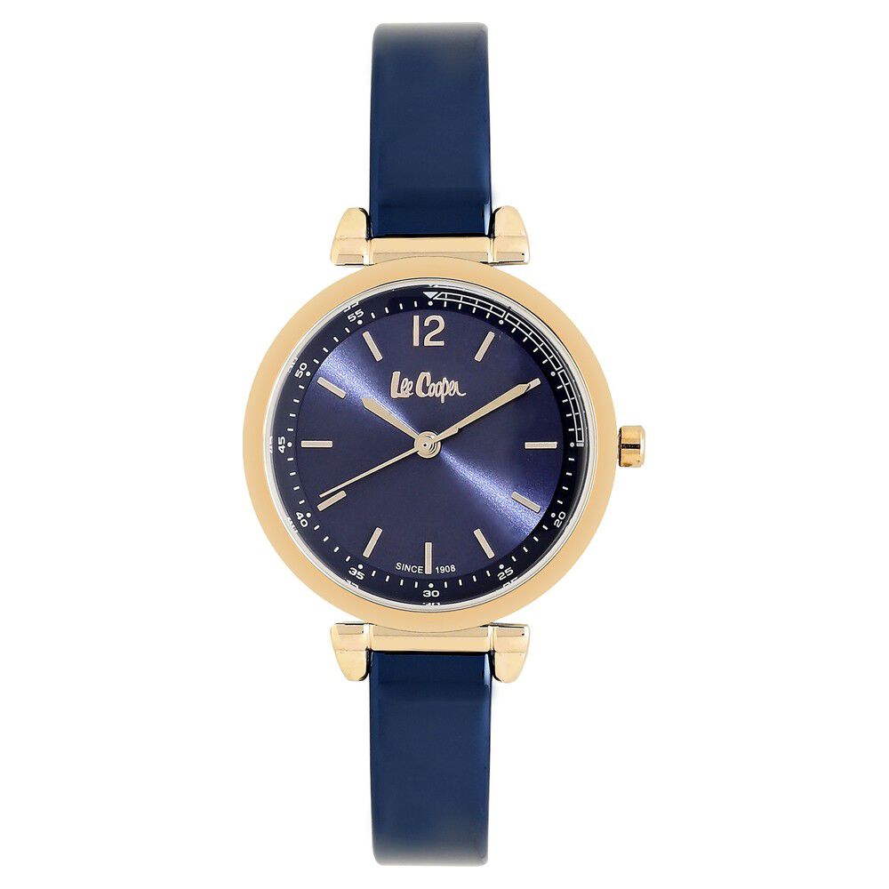 Buy Online Lee Cooper Quartz Analog Blue Dial Metal Strap Watch