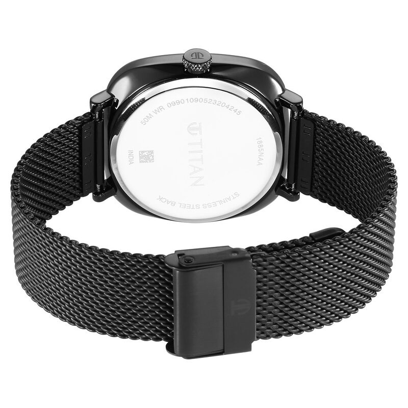 Titan Neo Curve Quartz Analog with Date Anthracite Dial Black Stainless Steel Strap Watch for Men - image number 4