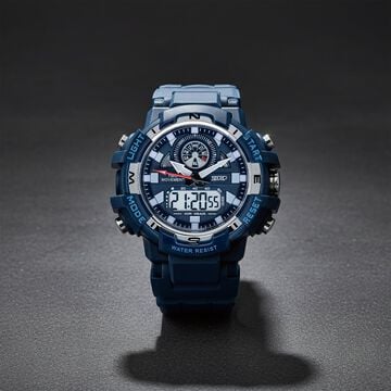 Zoop Bolt Ana Digi Watch with Blue and Grey Multi Color Case and Blue Color Strap for Boys Kids, from House of Titan