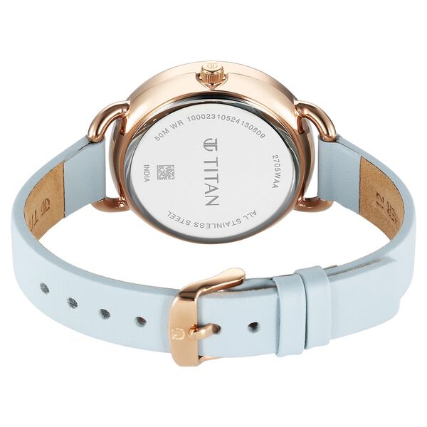 Titan Secluded Quartz Analog Gradient Mother of Pearl Dial Leather Strap Watch For Women - image number 4