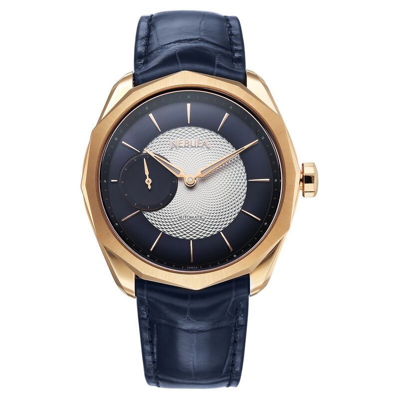 Titan Nebula Genesis 18 KT Gold Automatic Bicolour Dial Leather Strap Watch For Men