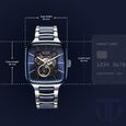 Titan Ceramic Fusion Automatic Square Blue Dial Rose Gold Dual-Toned Stainless Steel Bracelet Watch for Men - image number 2