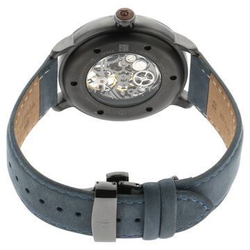 Titan Magnate Automatic Grey Dial Blue Leather Strap Watch for Men