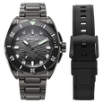 Titan Zero Hour Diver's 300m Automatic Analog with Blue Dial Silver Stainless Steel & Blue FKM Strap Watch for Men