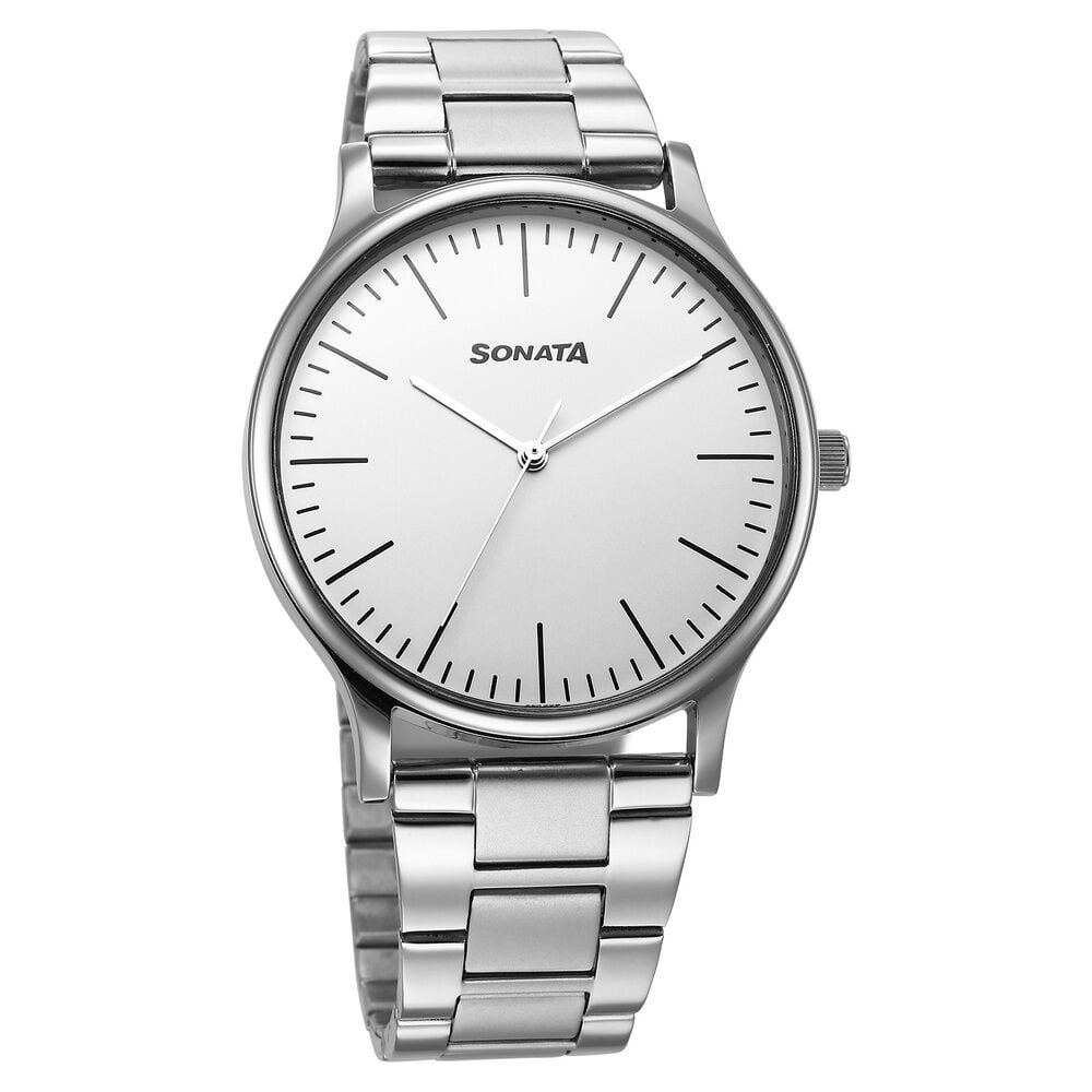 Sonata white dial watch store