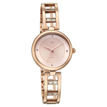 Vyb Seeker By Fastrack Quartz Analog Rose Gold Dial Rose Gold Metal Strap Watch For Girls