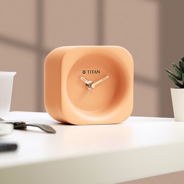 Titan Contemporary Peach Table Clock
