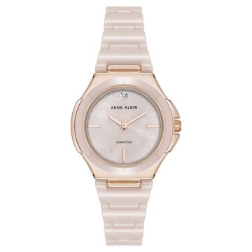 Anne Klein Quartz Analog Mother Of Pearl Dial Ceramic Strap Watch For Women