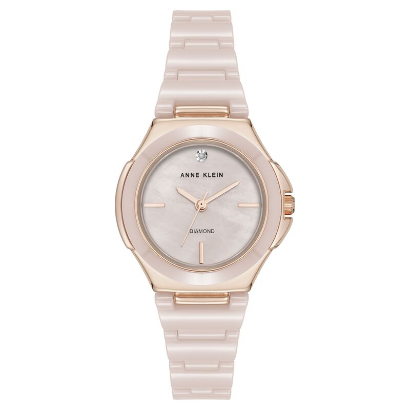 Anne Klein Quartz Analog Mother Of Pearl Dial Ceramic Strap Watch For Women