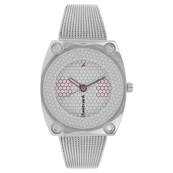 Fastrack Quartz Analog White Dial Stainless Steel Strap Watch for Girls - image number 0