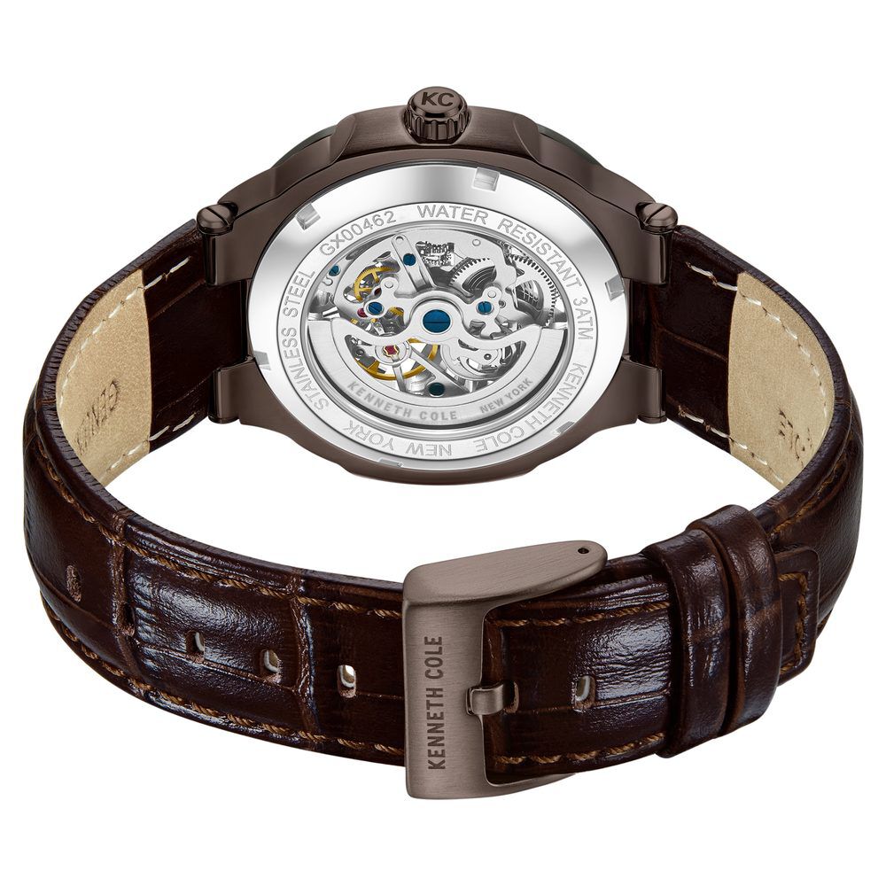 Buy Online Kenneth Cole Automatic Grey Dial With Brown Leather