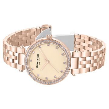 Kenneth Cole Quartz Analog Rose Gold Dial Stainless Steel Strap Watch For Women