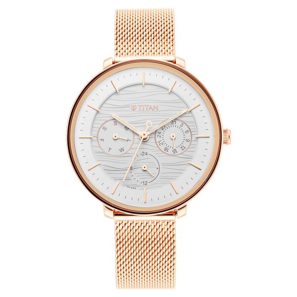 Titan Womens's Svelte Silver: Multi-Function Watch Metal Strap - image number 1