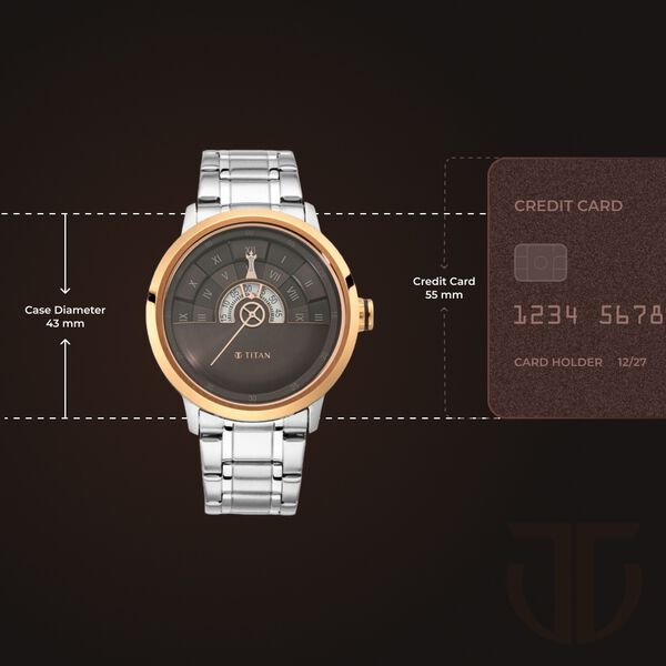 Titan Grandmaster Brown Dial Analog Stainless Steel Strap Watch for Men - image number 2