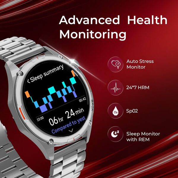 Fastrack Marvellous FX1 Unisex Smart Watch With Black Metal Strap - image number 1