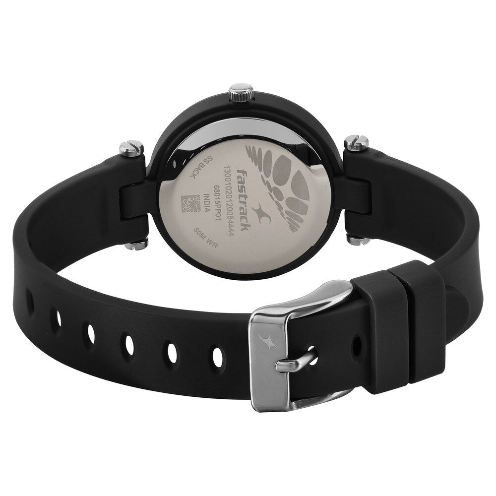 Buy Online Fastrack Trendies Quartz Analog Black Dial Silicone
