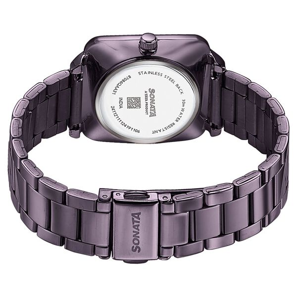 Sonata Wedding Edit Quartz Analog Purple Dial Stainless Steel Strap Watch For Women - image number 5