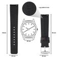 20 mm Black Genuine Leather Straps for Men - image number 1