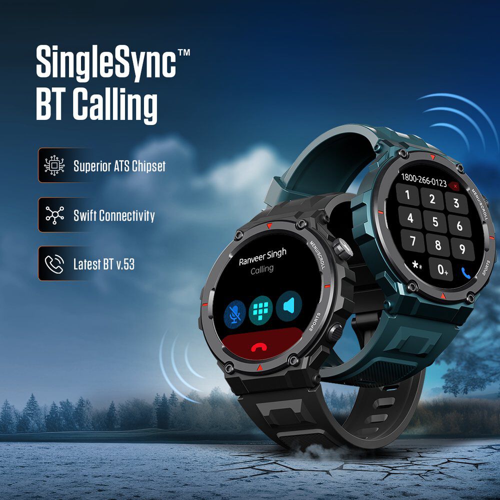 Buy Online Fastrack Xtreme Pro with 3.6 cm AMOLED Display Rugged Design SingleSync BT Calling Functional Crown with Black Strap 38111pp01 Titan