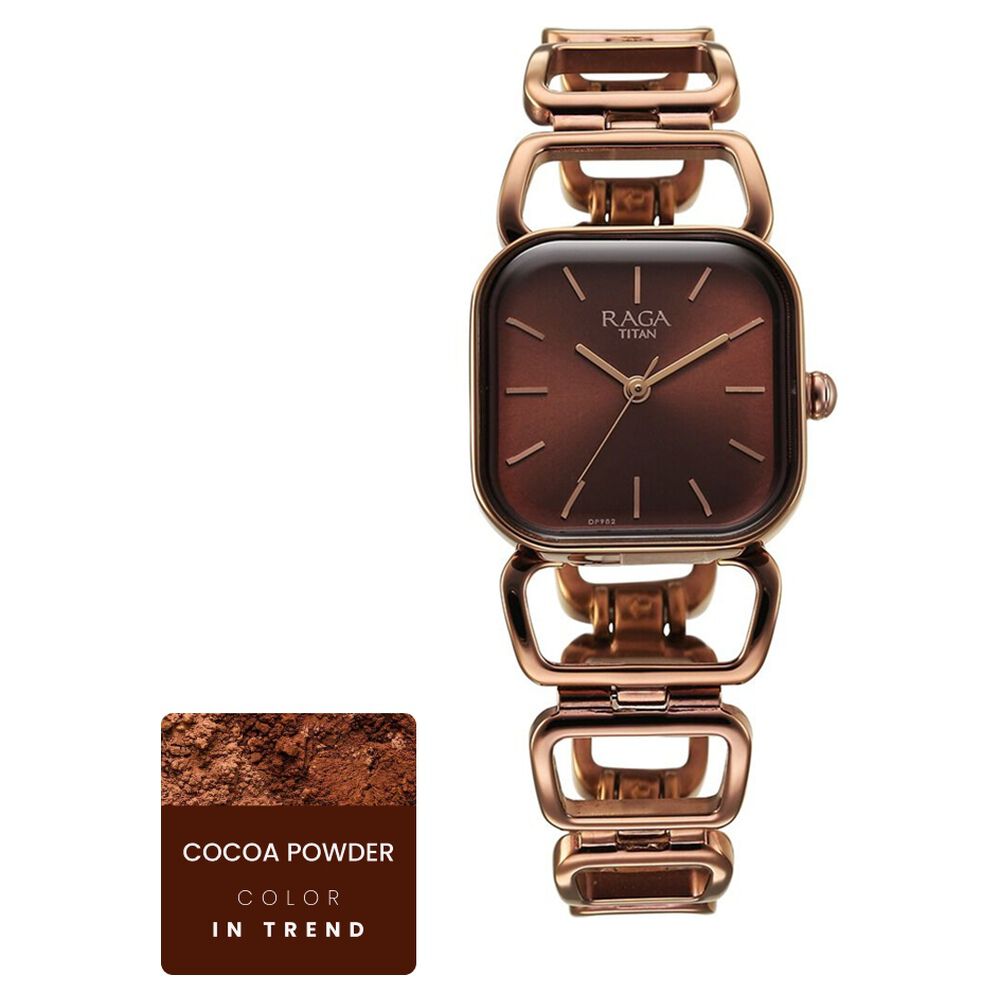 Titan Raga Ascend Quartz Analog Brown Dial With Brown Color Metal Strap Watch For Women-image-23