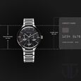 Titan Ceramic Fusion Quartz Multifunction Black Dial Silver Dual-Toned Stainless Steel Bracelet Watch for Men - image number 2