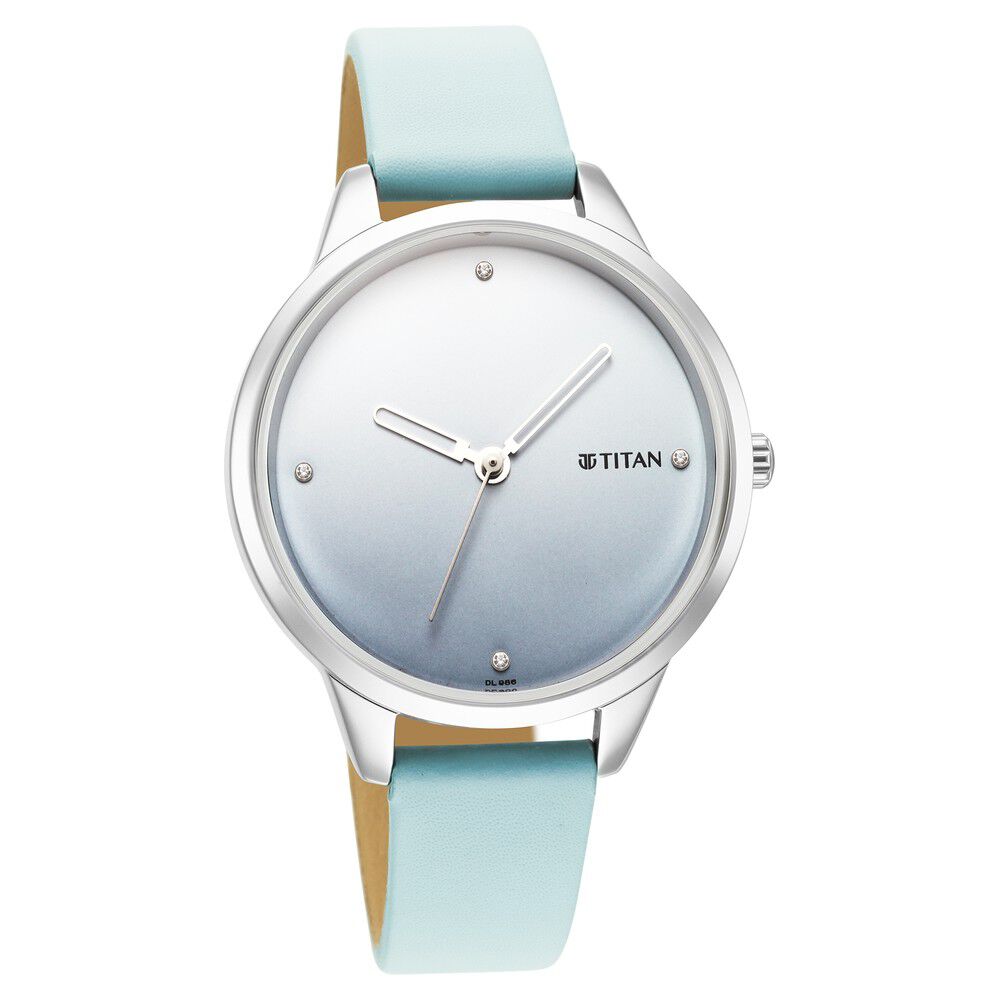 Buy Online Titan Pastel Dreams Blue Analog Leather Strap watch for