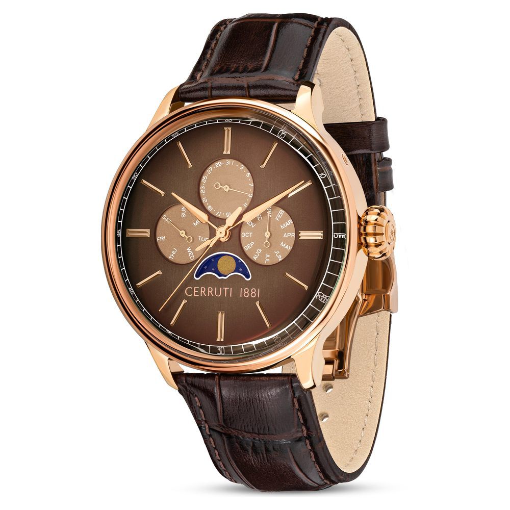 Buy Online Cerruti 1881 Brown Dial Leather Strap Watch for Men