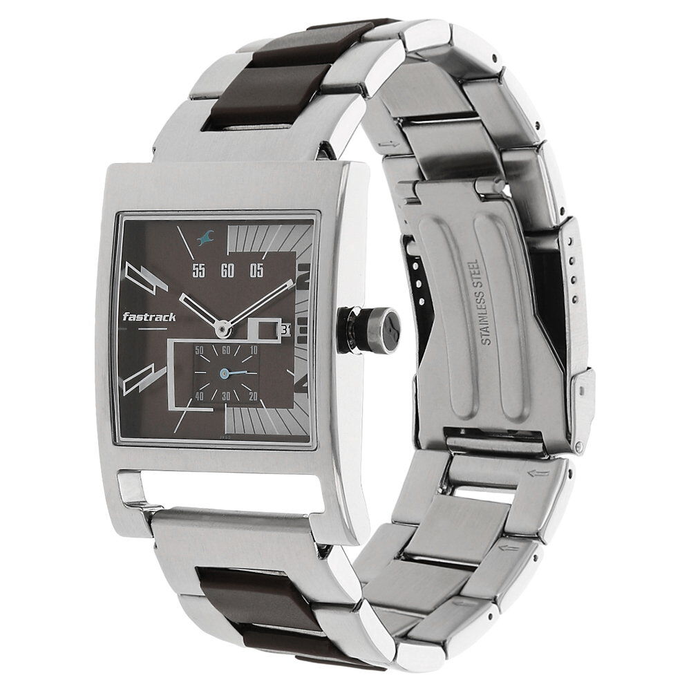 Buy Online Fastrack Quartz Analog Brown Dial Stainless Steel Strap Watch for Guys ns1478sm02 Titan