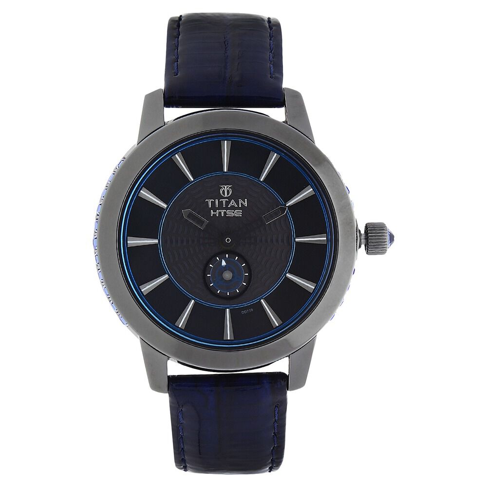 Buy Online Titan Quartz Analog Solar Black Dial Leather Strap Watch for Women 2523ql01 Titan