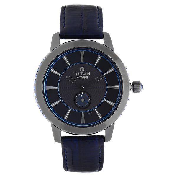 Titan Quartz Analog Solar Black Dial Leather Strap Watch for Women - image number 0