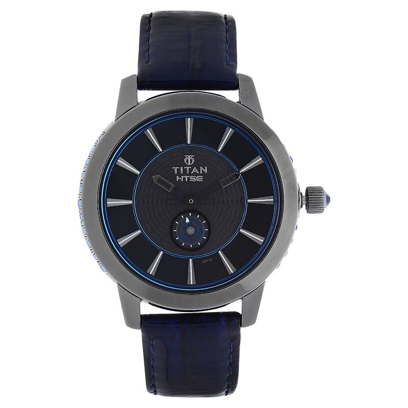 Titan Quartz Analog Solar Black Dial Leather Strap Watch for Women