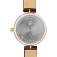 Titan Nebula Lotus 18 KT Gold Quartz Analog Mother Of Pearl Dial Burgundy Leather Strap Watch For Women - image number 6