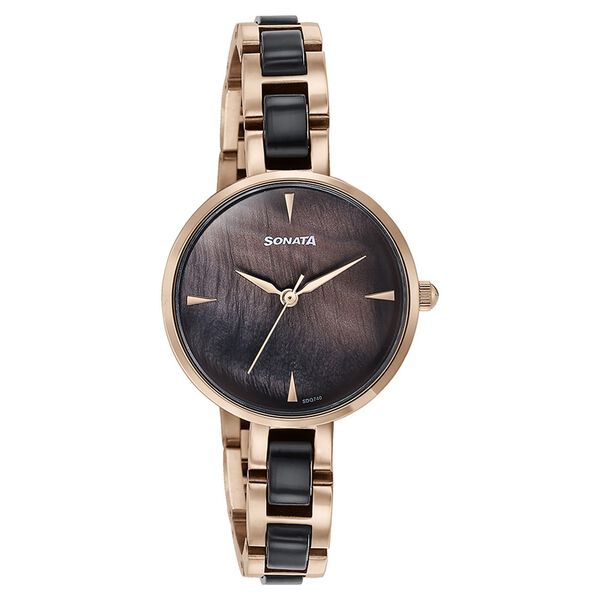 Sonata Quartz Analog Multicoloured Dial Two Toned Stainless Steel Strap Watch For Women - image number 2