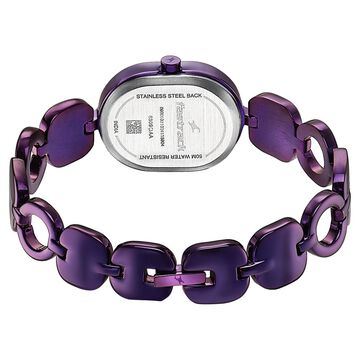 Fastrack Style Up Quartz Analog Purple Mother Of Pearl Dial Purple Metal Strap Watch For Girls
