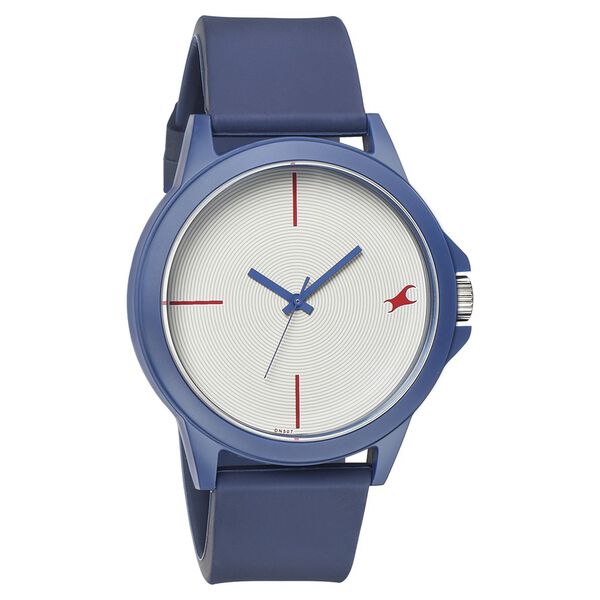 Fastrack Tees Quartz Analog White Dial Silicone Strap Unisex Watch