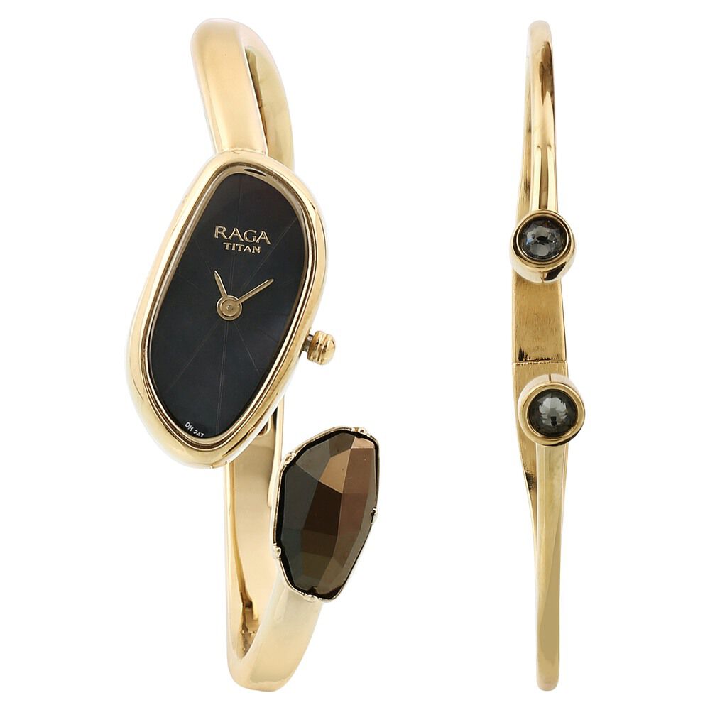Buy Online Titan Raga Espana Mother of Pearl Analog Bimetal Strap Watch for Women 95055ym01f Titan