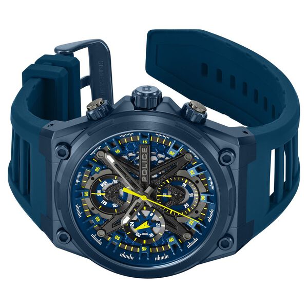 Police Men's Sonic KL Rahul Edition Multifunction Watch with Blue Silicone Strap - image number 3