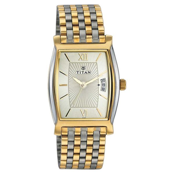 Titan Quartz Analog with Date Champagne Dial Watch for Men - image number 0