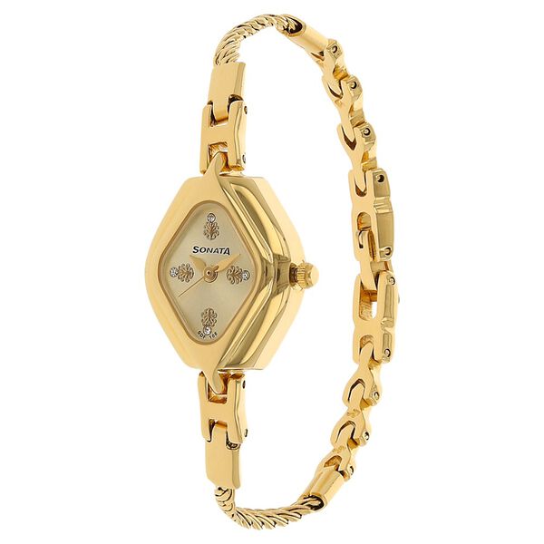 Sonata Quartz Analog Champagne Dial Metal Strap Watch for Women - image number 1