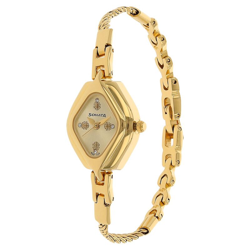 Sonata Quartz Analog Champagne Dial Metal Strap Watch for Women - image number 1