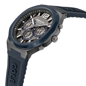 Kenneth Cole Quartz Chronograph Grey Dial Silicone Strap Watch for Men