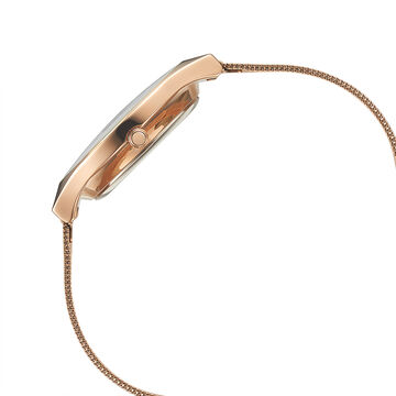 Fastrack Vyb Successor Quartz Analog Rose Gold Dial Stainless Steel Strap Watch for Girls