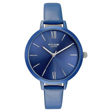 Sonata Poze Quartz Analog Blue Dial Leather Strap Watch for Women