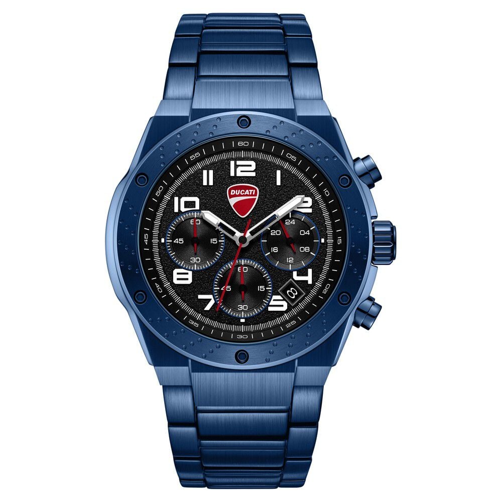 Ducati Quartz Chronograph Black Dial Blue Stainless Steel Strap Watch For Men-picture-20