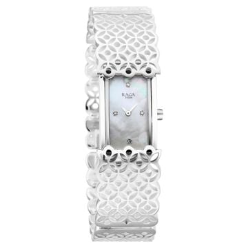 Titan Raga Silver Mother Of Pearl Analog Sterling Silver Strap watch for Women