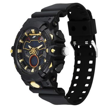 SF Analog Digital Black Dial PU Strap Watch For Men